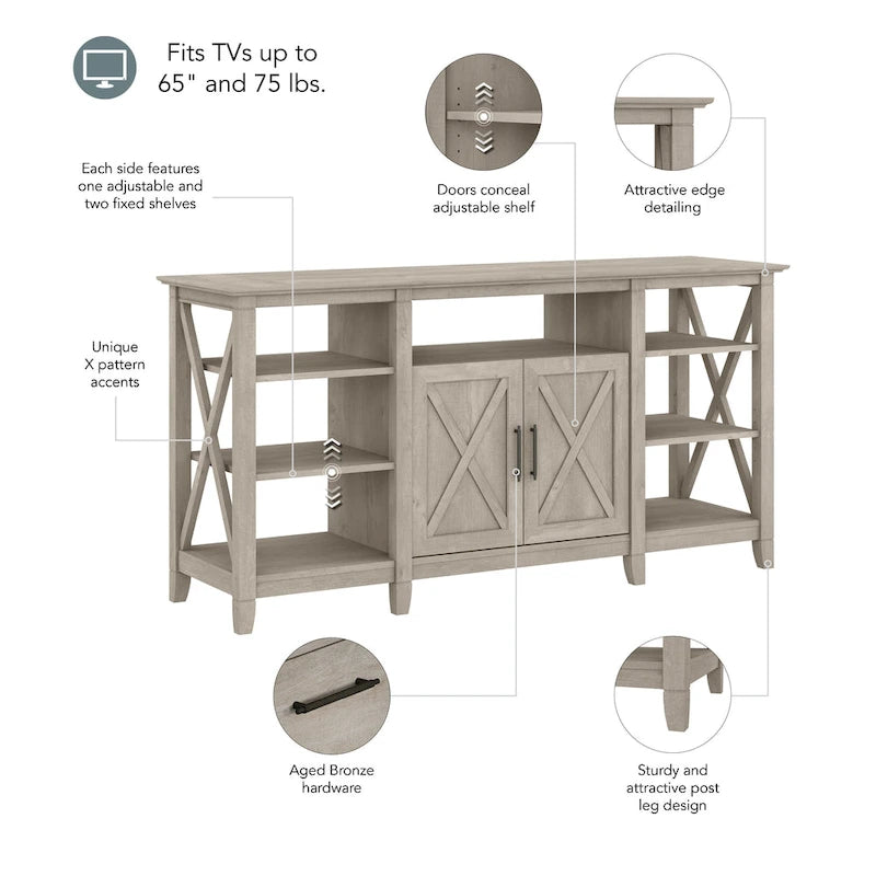 Key West Tall TV Stand with Storage