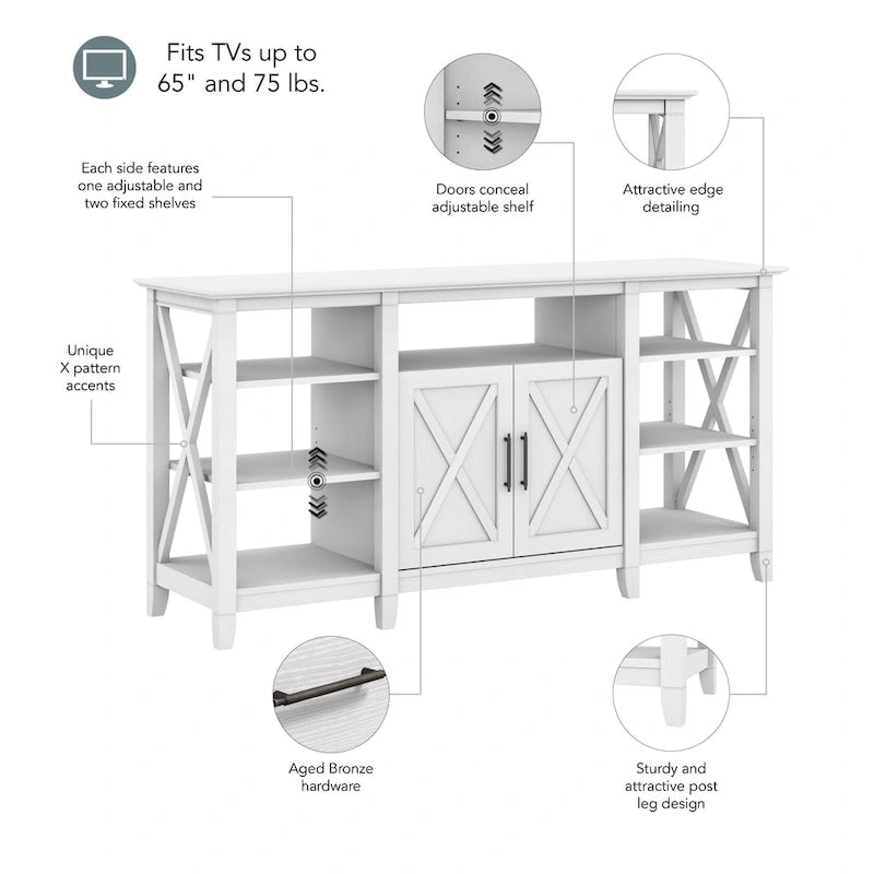 Key West Tall TV Stand with Storage