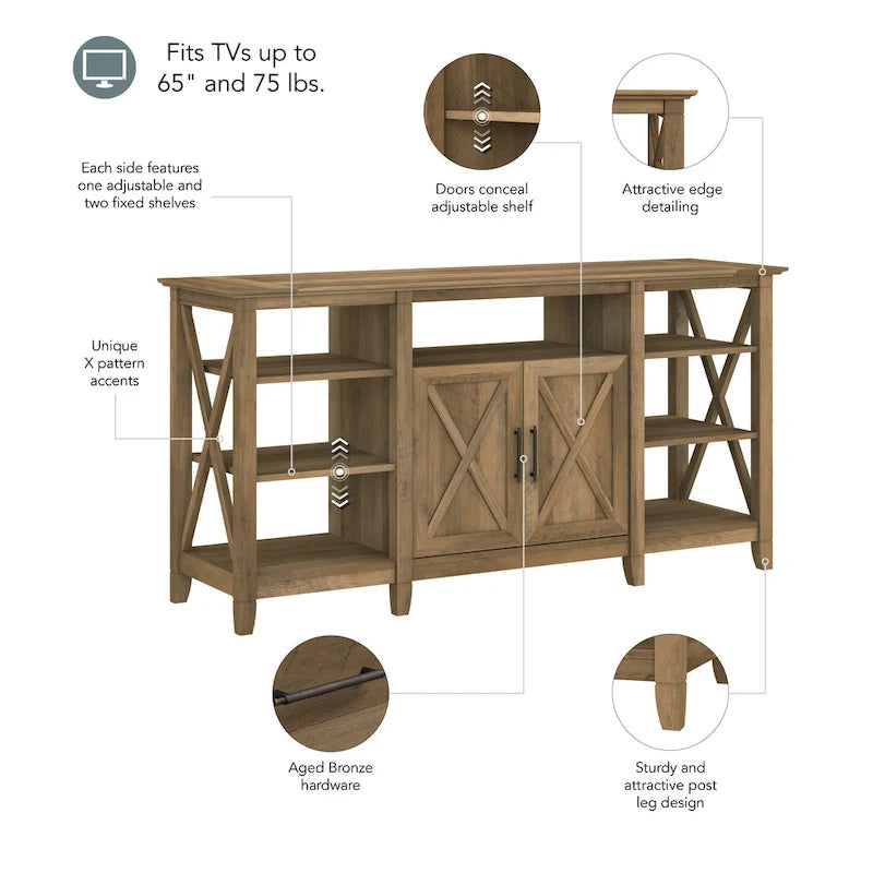 Key West Tall TV Stand with Storage