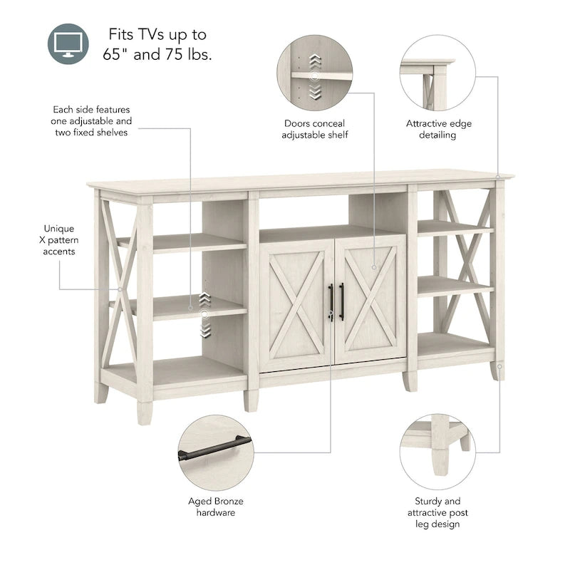 Key West Tall TV Stand with Storage