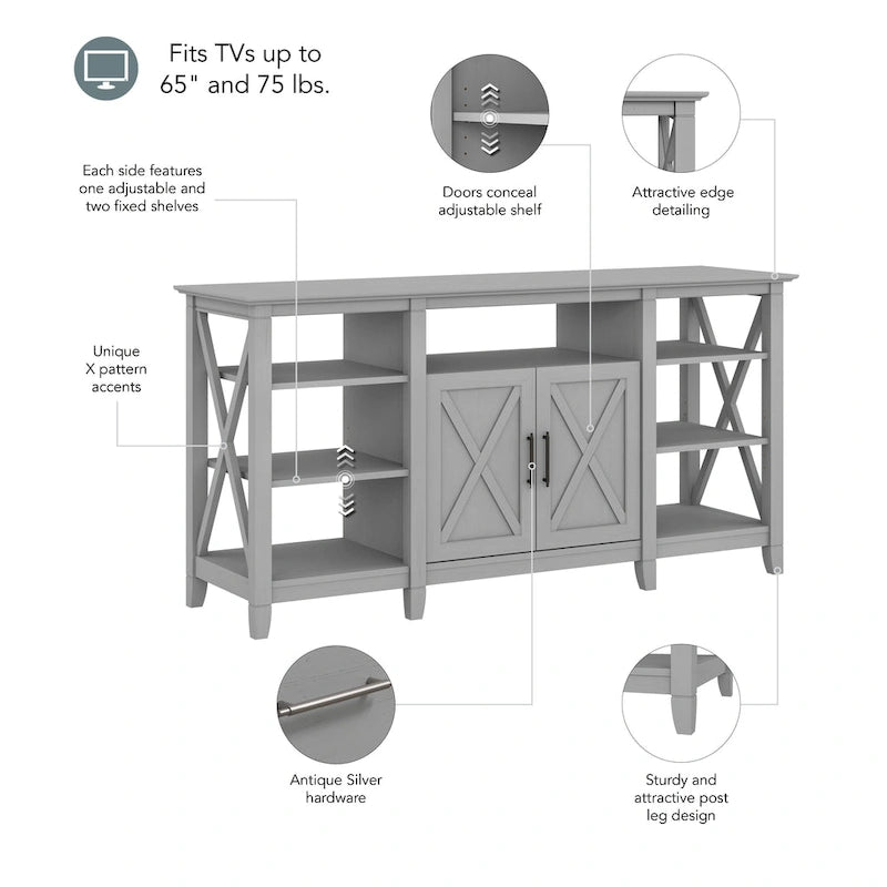 Key West Tall TV Stand with Storage