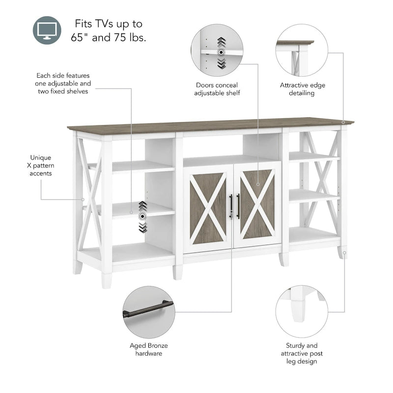 Key West Tall TV Stand with Storage