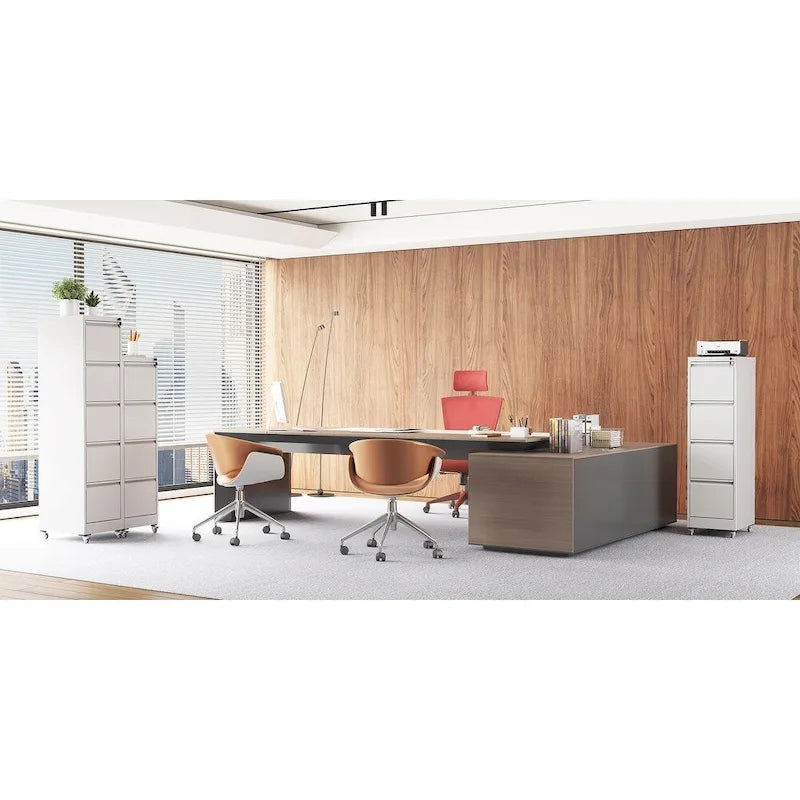 Versatile Locking Metal File Cabinet with Wheels for Home and Office Use