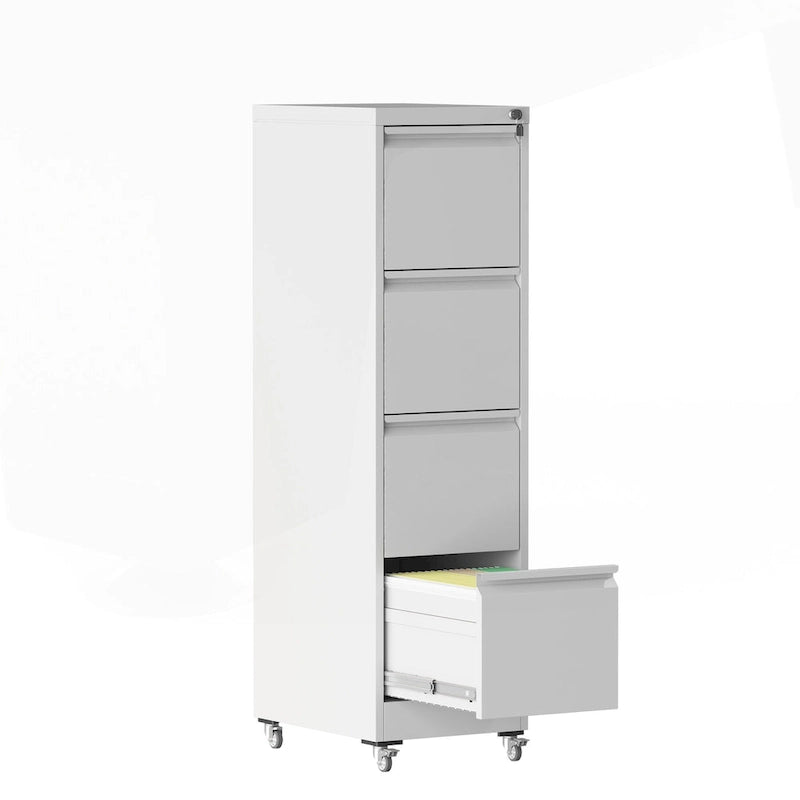 Versatile Locking Metal File Cabinet with Wheels for Home and Office Use