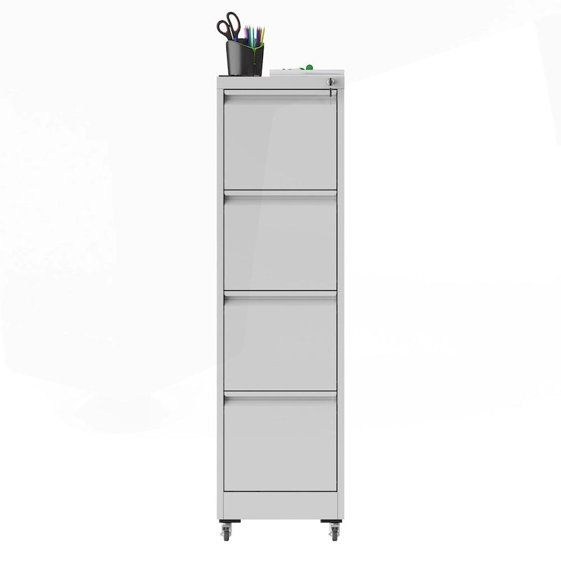 Versatile Locking Metal File Cabinet with Wheels for Home and Office Use