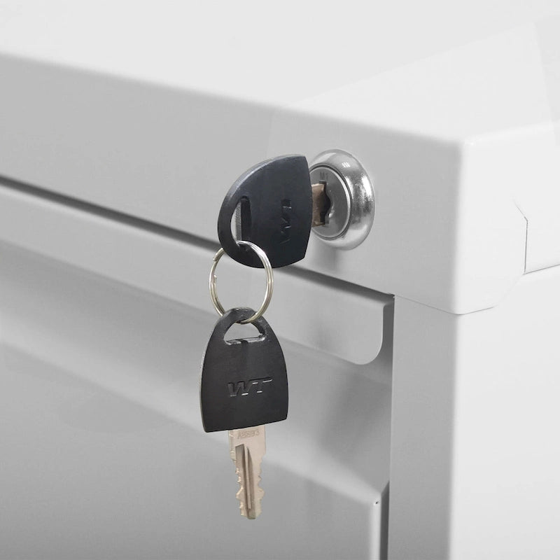 Versatile Locking Metal File Cabinet with Wheels for Home and Office Use