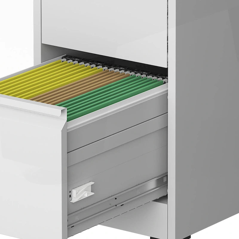 Versatile Locking Metal File Cabinet with Wheels for Home and Office Use
