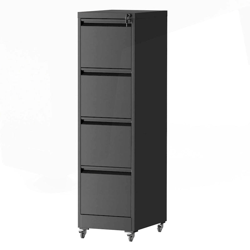 Versatile Locking Metal File Cabinet with Wheels for Home and Office Use