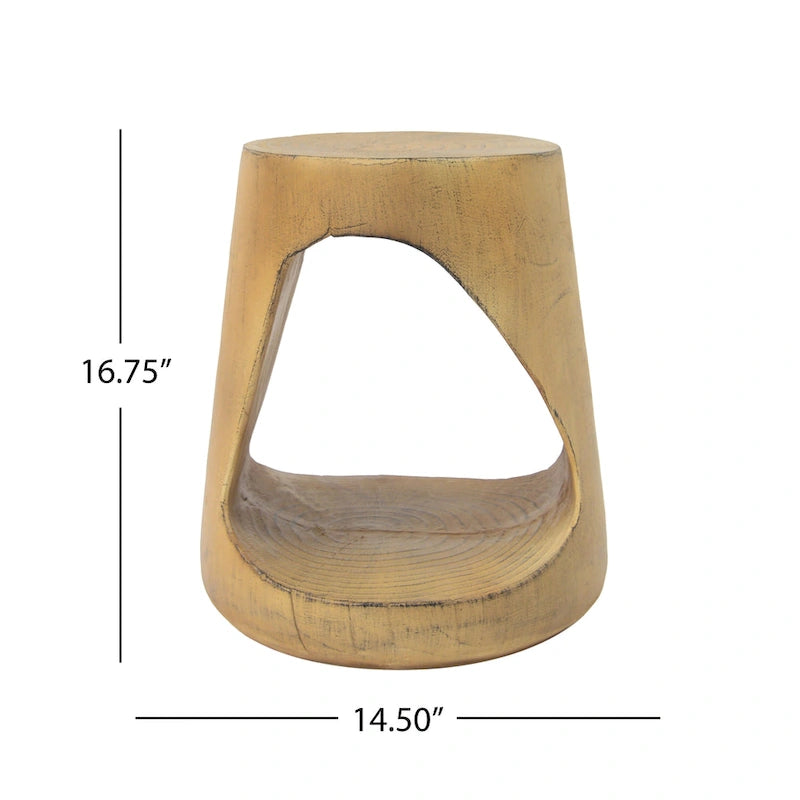 14.5 Modern Round Side Table with Stable Wide Base for Living Room or Bedroom