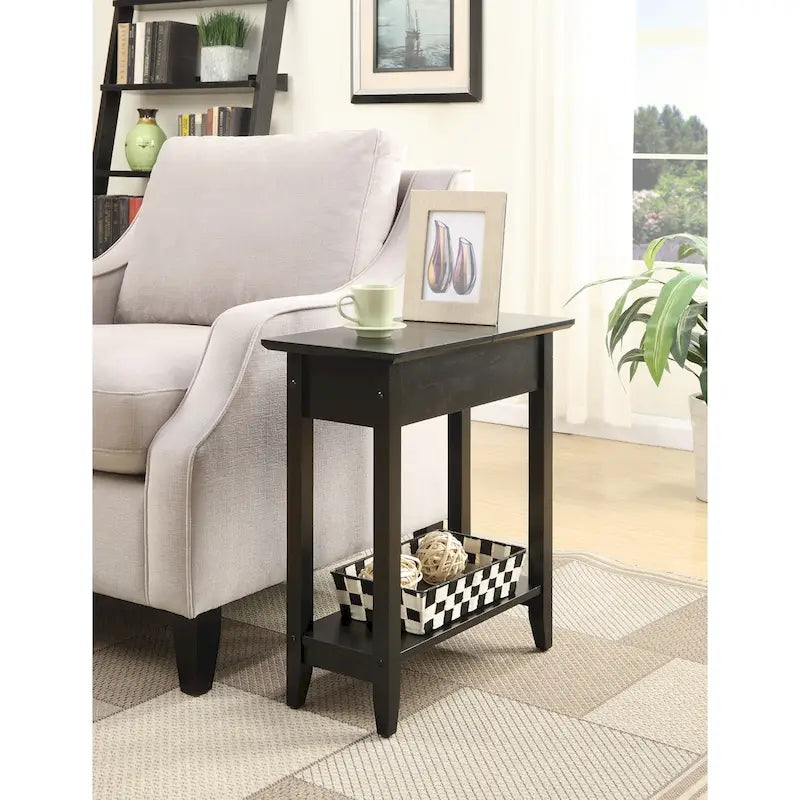 Flip Top End Table with Shelf