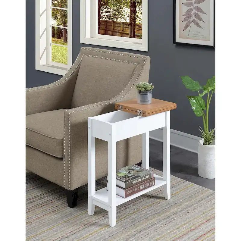 Flip Top End Table with Shelf