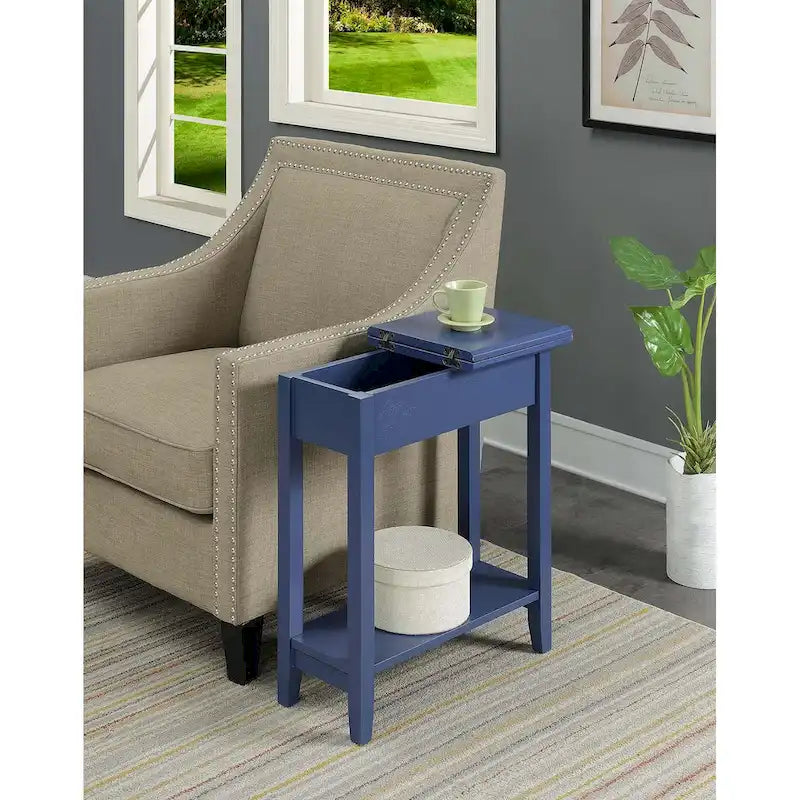 Flip Top End Table with Shelf