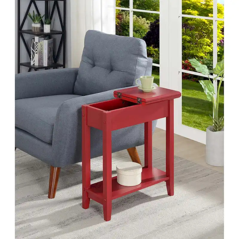Flip Top End Table with Shelf