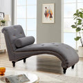 Upholstered Chaise Lounge Indoor Chaise Lounge Chair with Pillow