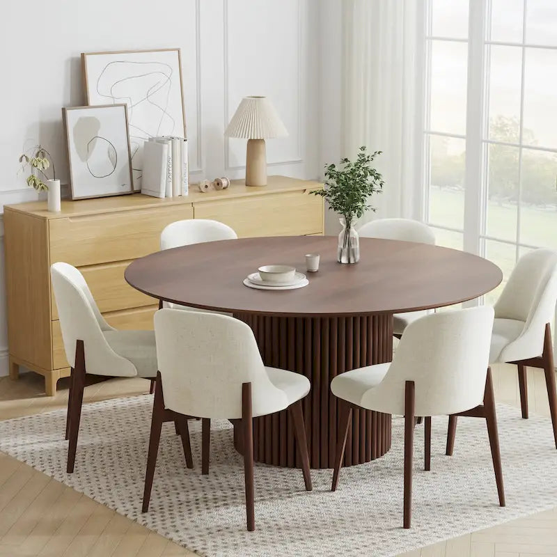 Solid Wood 60 Round Dining Table for 6 People Nordic style - 60*30