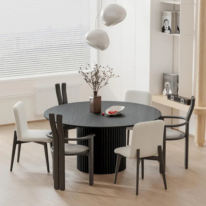 Solid Wood 60 Round Dining Table for 6 People Nordic style - 60*30
