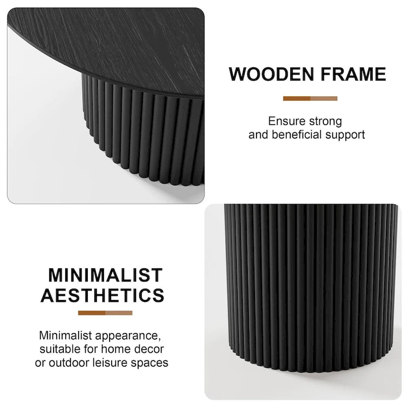 Solid Wood 60 Round Dining Table for 6 People Nordic style - 60*30