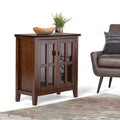 Stratford Solid Wood Low Storage Cabinet with Tempered Glass Doors – 30W