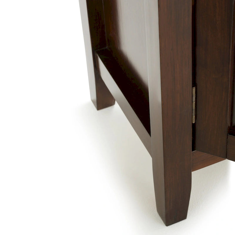 Stratford Solid Wood Low Storage Cabinet with Tempered Glass Doors – 30W