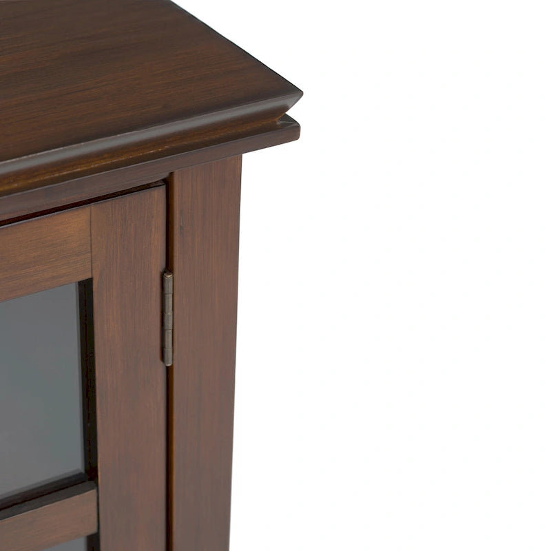 Stratford Solid Wood Low Storage Cabinet with Tempered Glass Doors – 30W