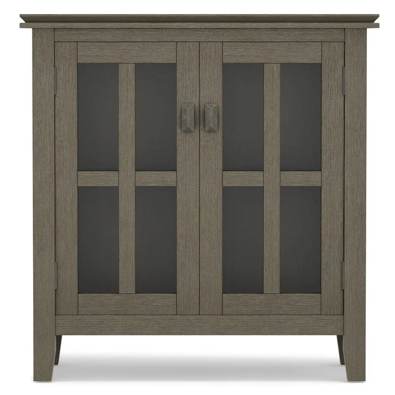 Stratford Solid Wood Low Storage Cabinet with Tempered Glass Doors – 30W