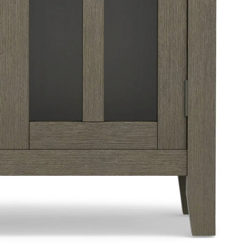 Stratford Solid Wood Low Storage Cabinet with Tempered Glass Doors – 30W