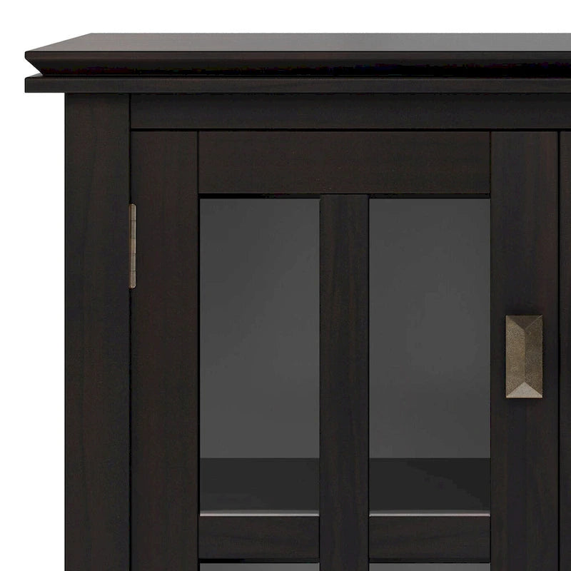 Stratford Solid Wood Low Storage Cabinet with Tempered Glass Doors – 30W