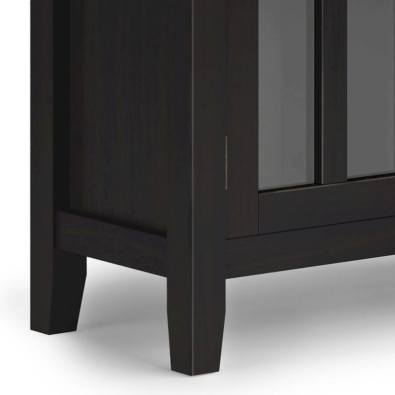 Stratford Solid Wood Low Storage Cabinet with Tempered Glass Doors – 30W
