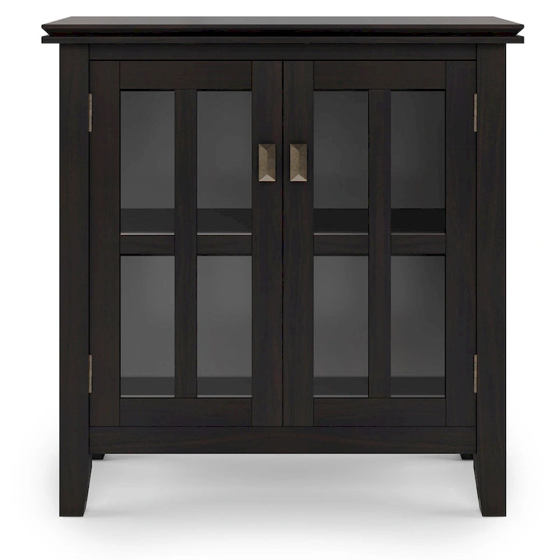 Stratford Solid Wood Low Storage Cabinet with Tempered Glass Doors – 30W