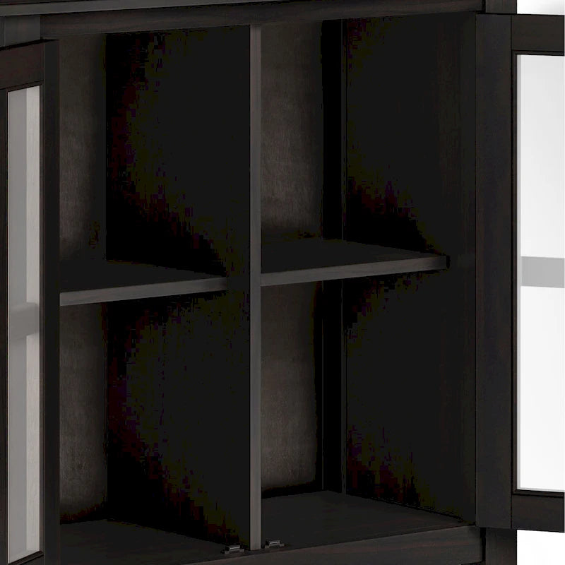 Stratford Solid Wood Low Storage Cabinet with Tempered Glass Doors – 30W