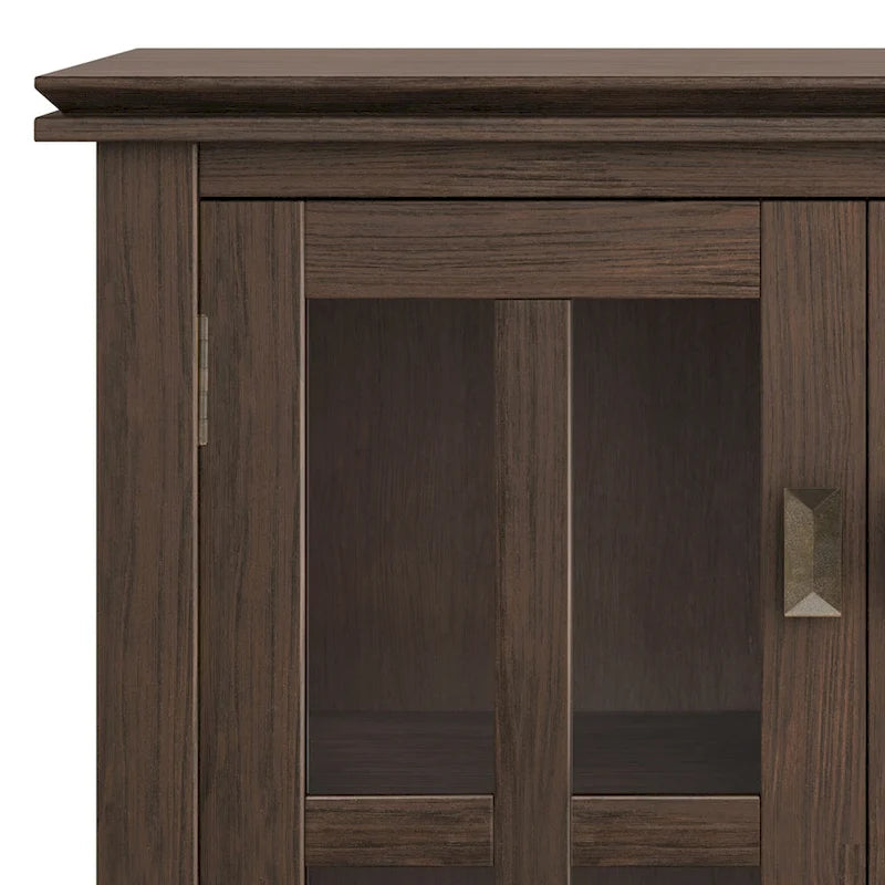 Stratford Solid Wood Low Storage Cabinet with Tempered Glass Doors – 30W