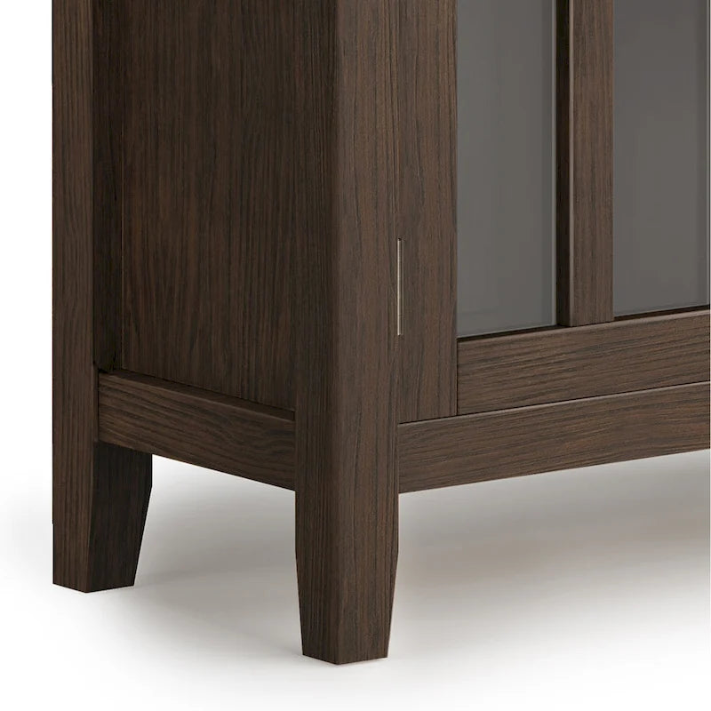 Stratford Solid Wood Low Storage Cabinet with Tempered Glass Doors – 30W