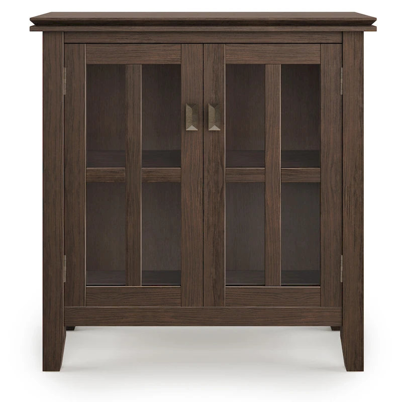 Stratford Solid Wood Low Storage Cabinet with Tempered Glass Doors – 30W