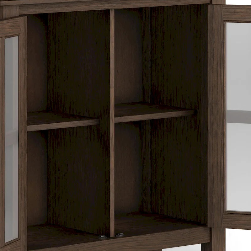 Stratford Solid Wood Low Storage Cabinet with Tempered Glass Doors – 30W