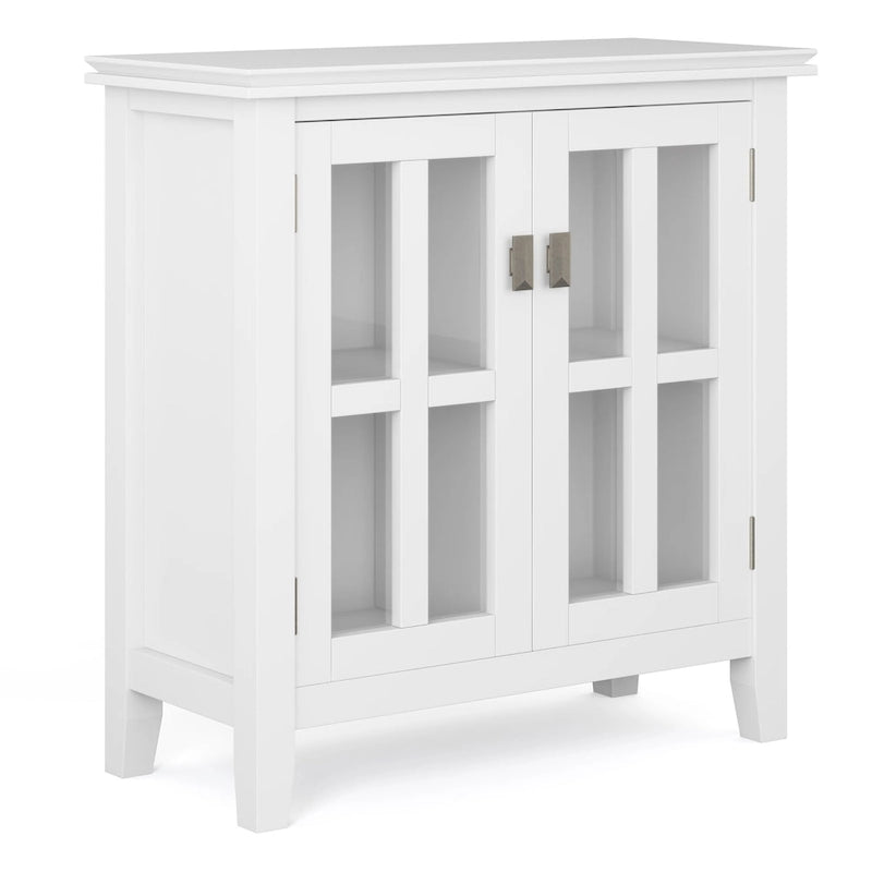 Stratford Solid Wood Low Storage Cabinet with Tempered Glass Doors – 30W