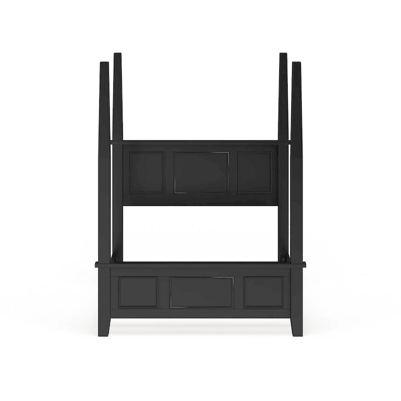 Bedford Black King Poster Bed with Raised Panel Headboard & Footboard