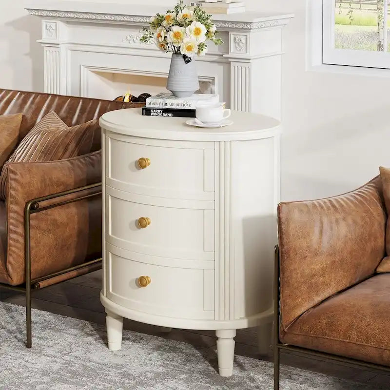 Fully Assembled Nightstand with 3 Drawers