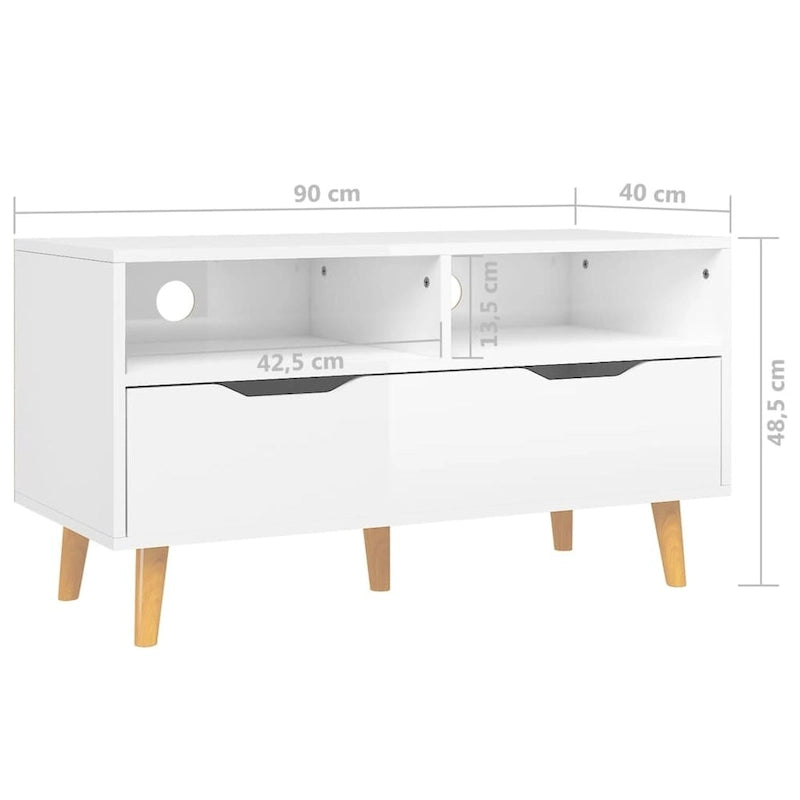 XL TV Stand TV Console Sideboard TV Unit Home Media Unit Engineered Wood - 35.4 x 15.7 x 19.1