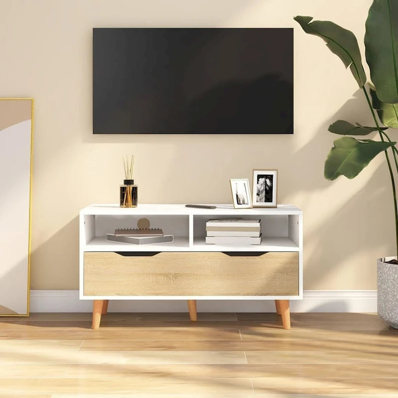 XL TV Stand TV Console Sideboard TV Unit Home Media Unit Engineered Wood - 35.4 x 15.7 x 19.1