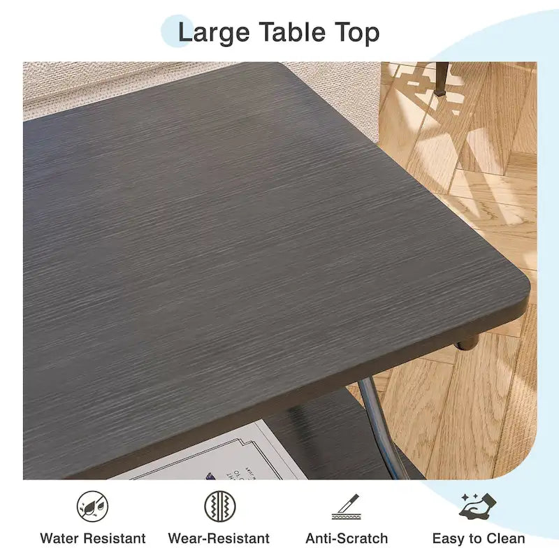 Coffee Table with Storage and Open Shelves for Living Dining Room 39-Inch, Modern Rectangle & Industrial Design