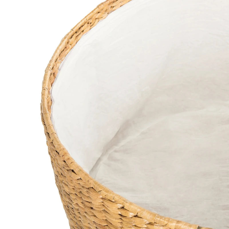 Wicker Storage Coffee Table with Cotton-Lined Interior – 29W x 29D x 17H