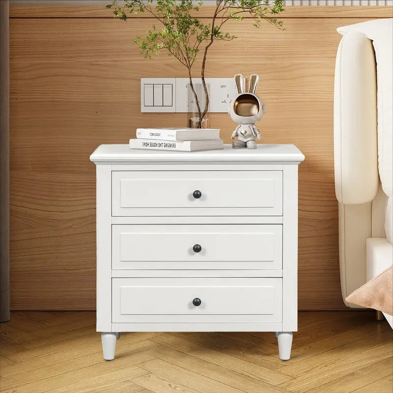 3-Drawer Wooden Nightstand