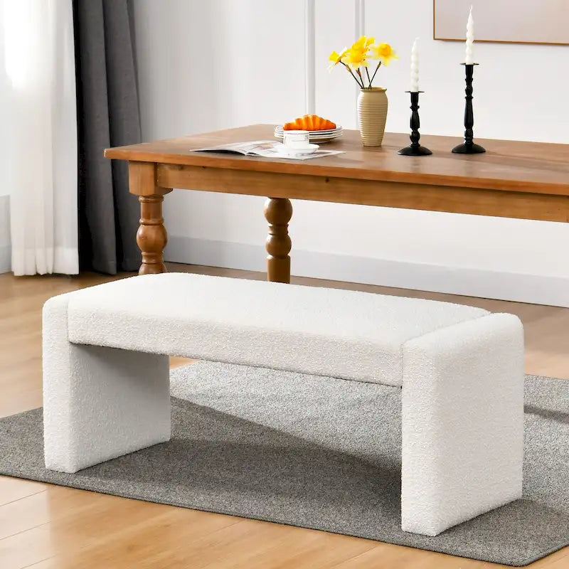 Couture 48 L Boucle Upholstered Dining Bench