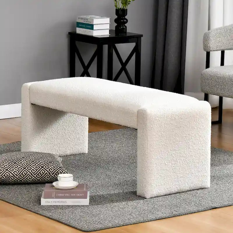 Couture 48 L Boucle Upholstered Dining Bench