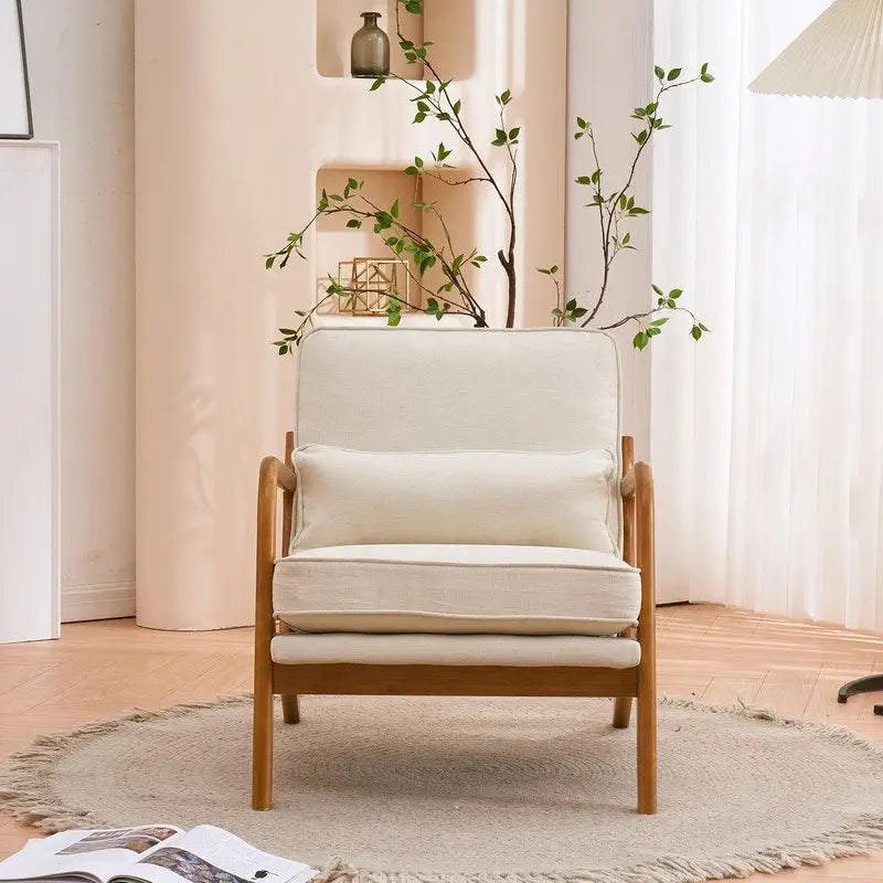 2-pc Upholstered Linen Blend Accent Chair