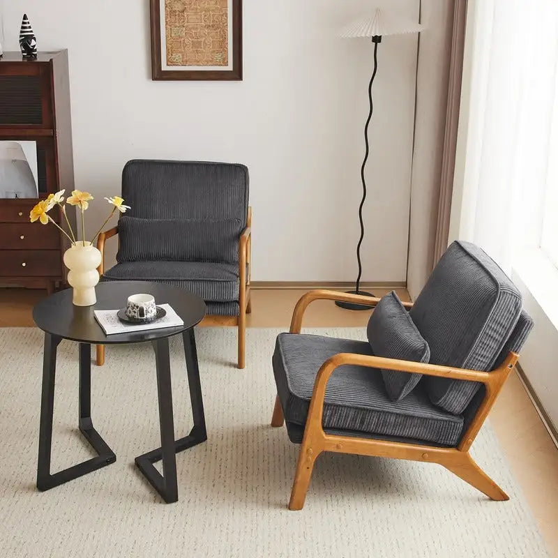 2-pc Upholstered Linen Blend Accent Chair