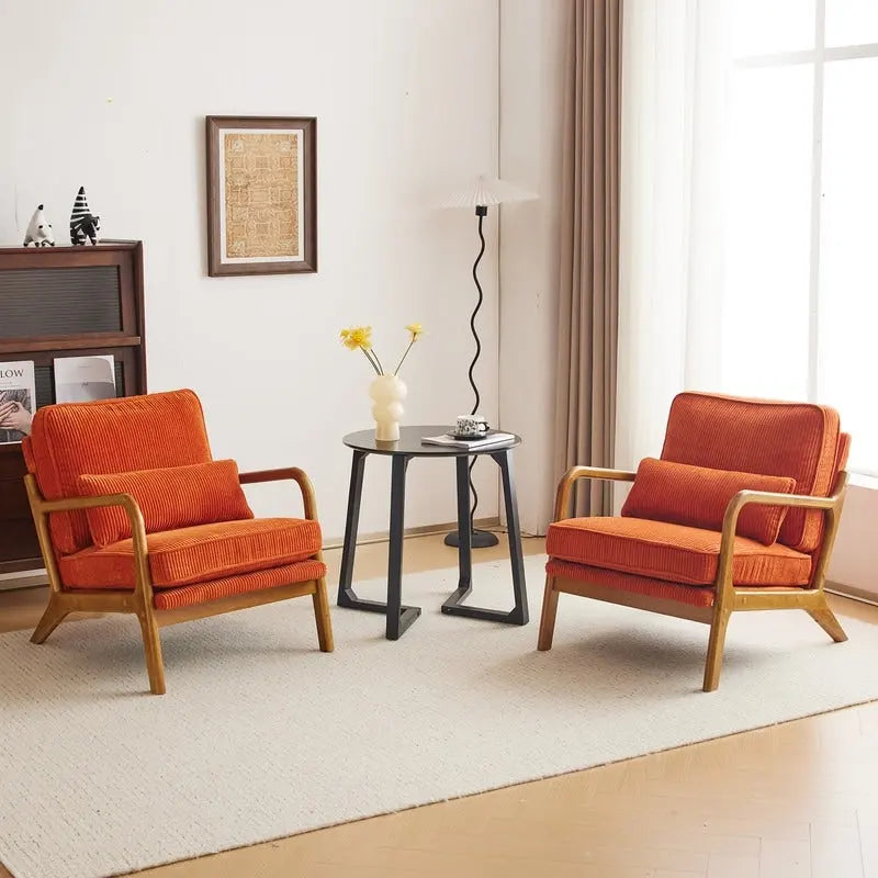 2-pc Upholstered Linen Blend Accent Chair
