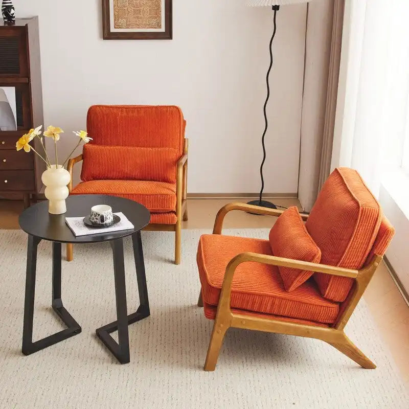 2-pc Upholstered Linen Blend Accent Chair