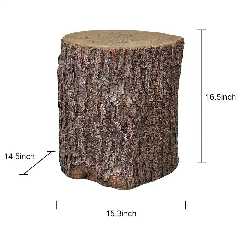 Faux Oak Stump Cover for Yard - Round Tree Stump Table Garden Stools