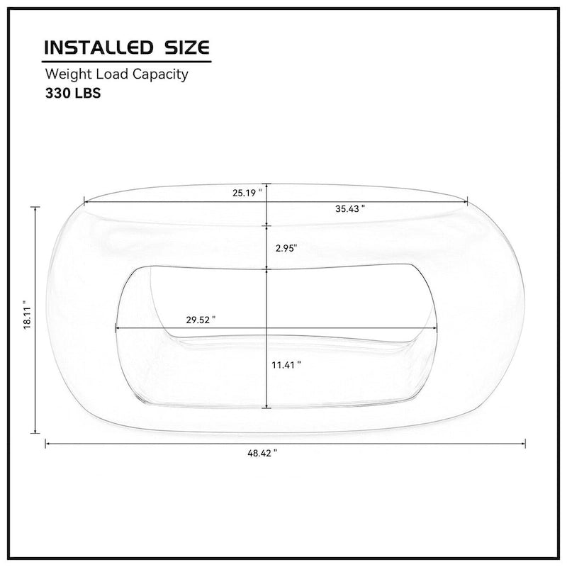 Fiberglass 48.42 Modern Oval Coffee Table for Living Room